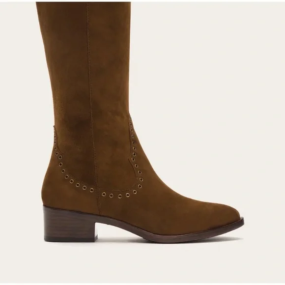 FRYE RAY GROMMET SUEDE LEATHER TALL BOOTS NWT SZ 6.5